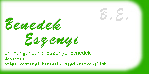 benedek eszenyi business card
